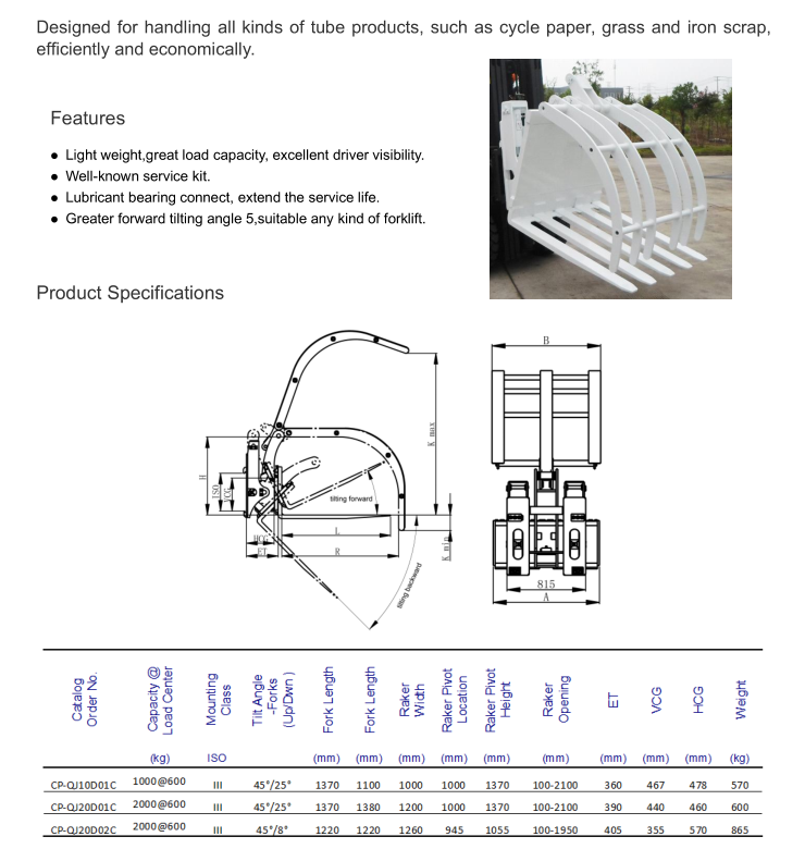 Forklift Tilting Clamp